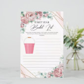Boho blush rozen lijst Bucket List First Year (Staand voorkant)