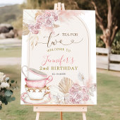 Boho Blush Tea rose pour deux Affiches de bienvenu