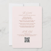 Boho Blush Terracotta met RSVP QR Code Weddenschap Kaart (Achterkant)
