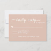 Boho Blush Trendy Script RSVP (Voorkant)