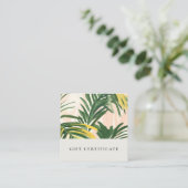 Boho Blush Tropical Palm Feuille certificat cadeau (Debout devant)