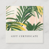 Boho Blush Tropical Palm Feuille certificat cadeau (Devant)
