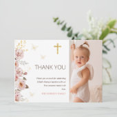 Boho Blush vlinderdoop bedankkaart Kaart (Staand voorkant)