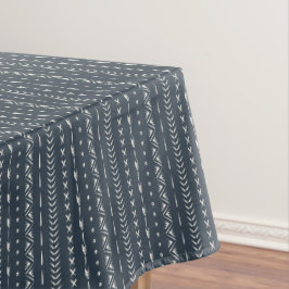 Boho boerderij pijl streep geometrisch donkerblauw tafelkleed