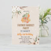 Boho boerenmarkt thema kaart (Staand voorkant)