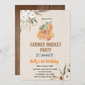 Boho boerenmarkt thema kaart (Voorkant / Achterkant)