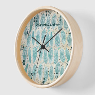 Boho Boheem Effen Teal Veerpatroon