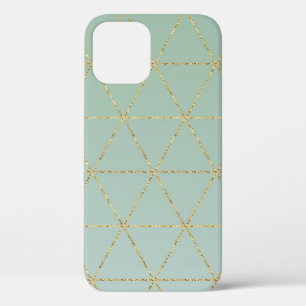 Boho Boheemse Chic Goud & Mint Geometrisch Glamour iPhone 12 Hoesje