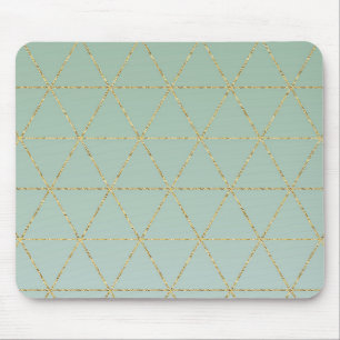 Boho Boheemse Chic Goud & Mint Geometrische Glamou Muismat