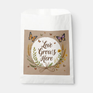 Boho Boheemse Wilde bloemen, vlinders, tarwe Bedankzakje