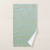 Boho Bohème Chic Géométrique Doré & Menthe Glamour (Serviette à main)