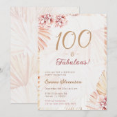 Boho Bohemian 100 Fabulous Dames 100e verjaardag Kaart (Voorkant / Achterkant)