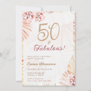 Boho Bohemian 50 en Fabulous Dames 50th Birthday Kaart