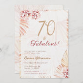 Boho Bohemian 70 en Fabulous Dames 70th Birthday Kaart (Voorkant / Achterkant)