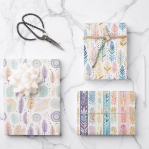 Boho Bohemian All-Occasion Pastel Waterverf Set Inpakpapier Vel