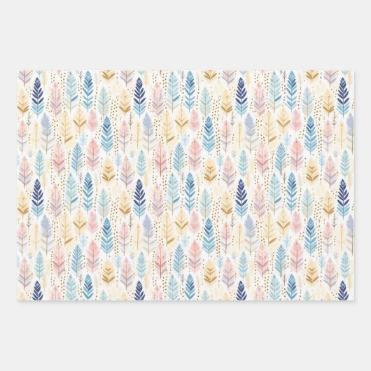 Boho Bohemian All-Occasion Pastel Waterverf Set Inpakpapier Vel (Voorkant 3)