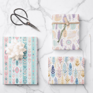 Boho Bohemian All-Occasion Pastel Waterverf Set Inpakpapier Vel