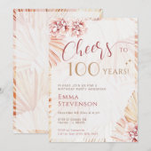 Boho Bohemian Cheers 100 jaar 100th Lady Birthday Kaart (Voorkant / Achterkant)