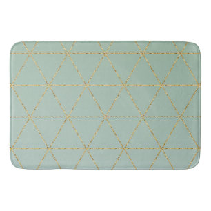 Boho Bohemian Chic Gold en Mint Geometric Glam Badmat