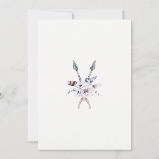 Boho Bohemian Feathers Bridal Shower Invitations (Dos)