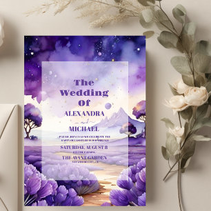 Boho Bohemian Lavendel Bruiloft Kaart