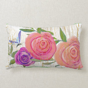 Boho Bohemian Modern  Roos Floral Butterfly Kussen