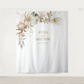 Boho Bohemian Name Wedding Backdrop Tapestry Wandkleed (Voorkant)