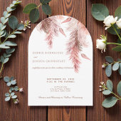 Boho Bohemian Pampass Wedding Invitation 