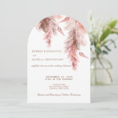 Boho Bohemian Pampass Wedding Invitation  Kaart (Staand voorkant)
