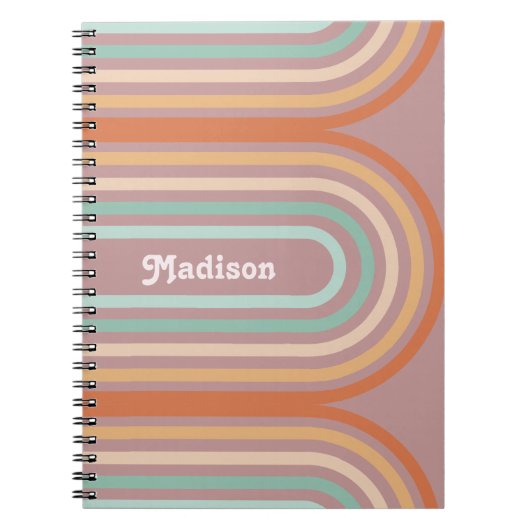 Boho Bohemian Pastel Regenboog Mauve Achtergrond Notitieboek (Voorkant)