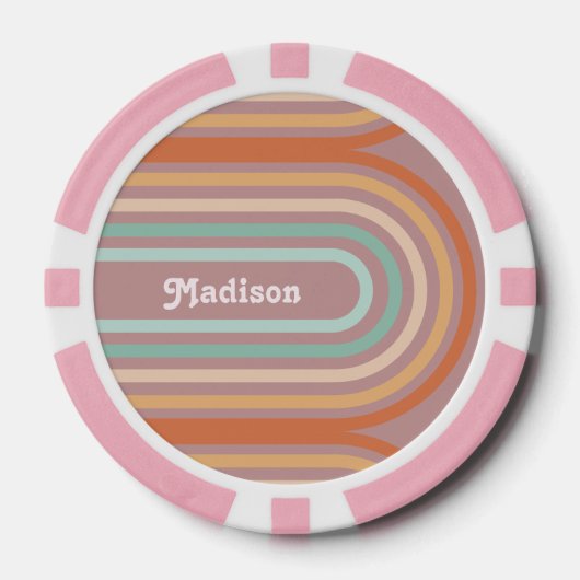 Boho Bohemian Pastel Regenboog Mauve Achtergrond Poker Chips (Voorkant)