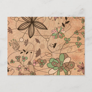Boho Bohemian Retro Colorful Floral Flowers Briefkaart