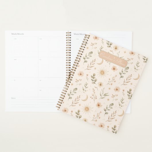Boho Bohémien Floral Lune Soleil Botanique (Devant avec enveloppe)