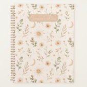 Boho Bohémien Floral Lune Soleil Botanique (Devant)