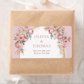 Boho boog blush pioenen pampas gras eucalyptus etiket (Insitu)