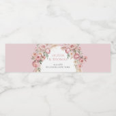 Boho boog blush pioenen pampas gras eucalyptus waterfles etiket (Enkel label)