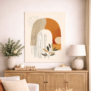 Boho Boog Botanische Geometrische Neutrale Terraco Poster