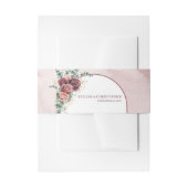 Boho boog donker maroon blush rozen eucalyptus gou uitnodigingen wikkel (Voorkant Voorbeeld)