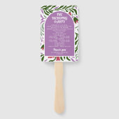 Boho boog en folklore bloemen bruiloft programma handwaaier (Achterkant)