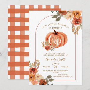 Boho boog herfst verjaardag bloemen uitnodiging