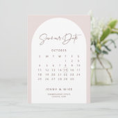 Boho Boog Kalender Bewaar de Datum Uitnodiging (Staand voorkant)