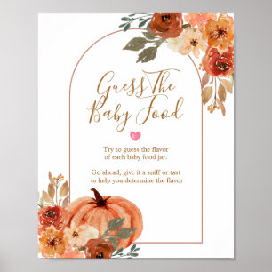 Boho boog Pompoen Baby Shower Raad de Babyvoeding Poster