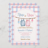 Boho Boog Pompoen Spaanse Geslacht Reveal Gingham Kaart (Voorkant / Achterkant)