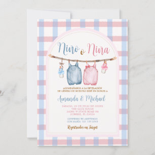 Boho Boog Pompoen Spaanse Geslacht Reveal Gingham Kaart