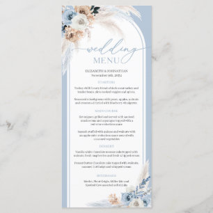 Boho boog stoffige blauwe bloemenpampa's droge blo menu