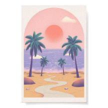 Boho Boog Strand Zonsondergang Palm Minimaal