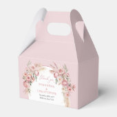 Boho boog Waterverf blush roze bloempampa's Bedankdoosjes (Achterkant)