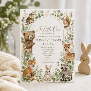 Boho Boog Waterverf Bosdieren Baby Shower Kaart