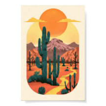 Boho Boog Woestijn Cactus Minimaal Landschap