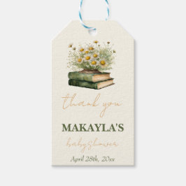 Boho Book Lover Floral Baby shower Cadeaulabel
